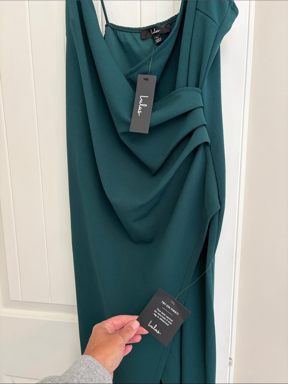Lulus Sweetest Admirer Emerald Green Ruched Surplice Maxi Dress